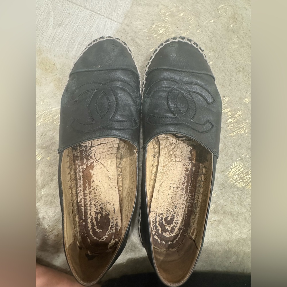 Chanel black espadrilles